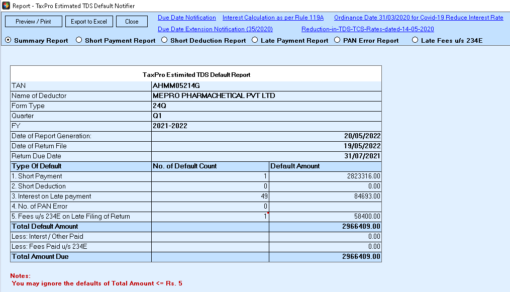 Summary Report