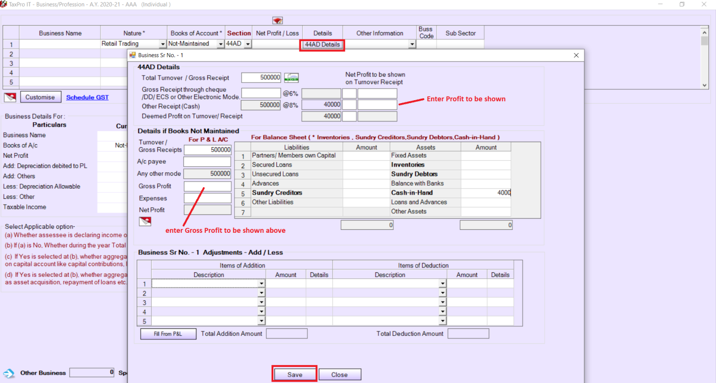 Add Less Non-Audited