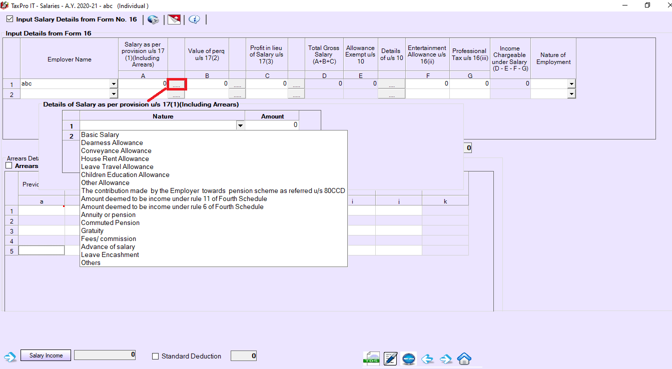 Salary Details